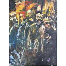 “Miners of Ukraine” – Original Donbas Miners Diptych, Oil on Canvas | Marina Stognieva